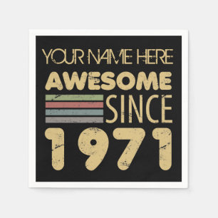 Vintage Awesome 1971 50th Birthday Napkin