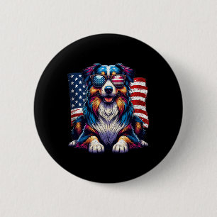 Vintage Awesome Australian Shepherd 4th Of July Us 2 Inch Round Button