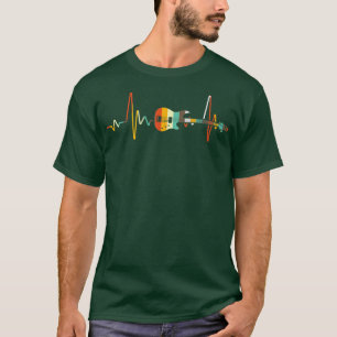 Vintage Awesome Guitar Heartbeat Musicians Musical T-Shirt