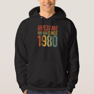 Vintage Awesome Since 1980 42th Birthday Retro Men Hoodie