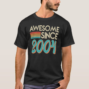 Vintage Awesome Since 2004 19 Years Old Birthday 2 T-Shirt