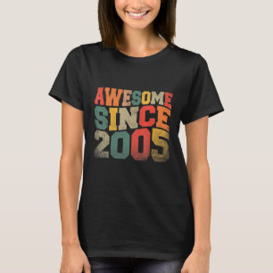 Vintage Awesome Since 2005 Retro 17th Birthday 17 T-Shirt