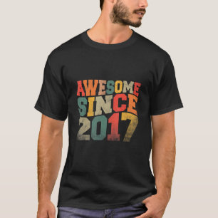 Vintage Awesome Since 2017 Retro 5th Birthday 5 Ye T-Shirt
