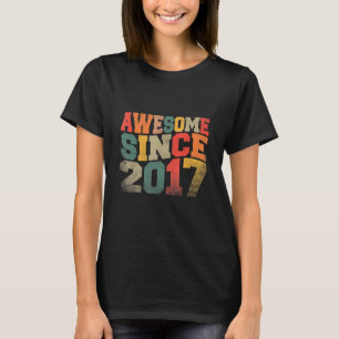 Vintage Awesome Since 2017 Retro 5th Birthday 5 Ye T-Shirt