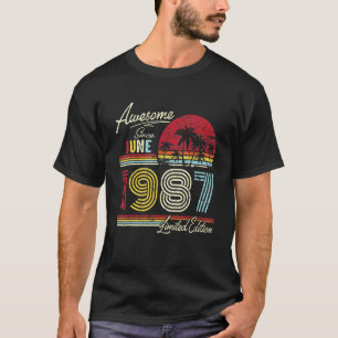 Vintage Awesome Since June 1987 35th Birthday T-Shirt