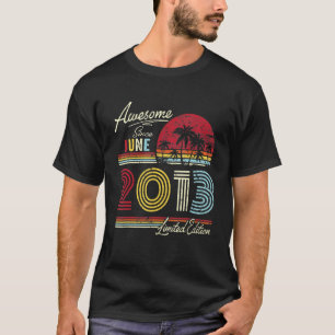 Vintage Awesome Since June 2013 9th Birthday T-Shirt