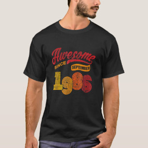 Vintage Awesome Since September 1986 35Th Birthday T-Shirt
