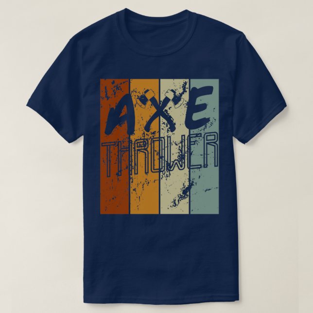 Vintage Ax Thrower Throw Tomahawk Throwing T-Shirt (Design Front)