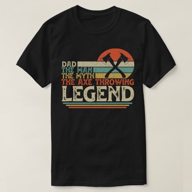 Vintage Axe Throwing Dad T-Shirt (Design Front)