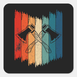 Vintage Axe Throwing Retro Axe Throwing Square Sticker