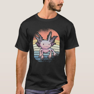 Vintage Axolotl Sunset Mexican Salamander Axolotl T-Shirt