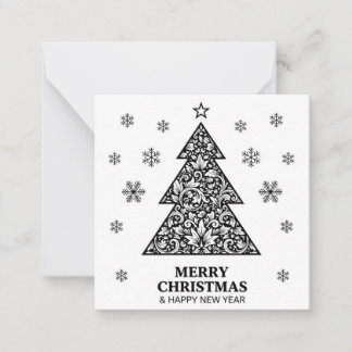 Vintage B&W Christmas Tree Card