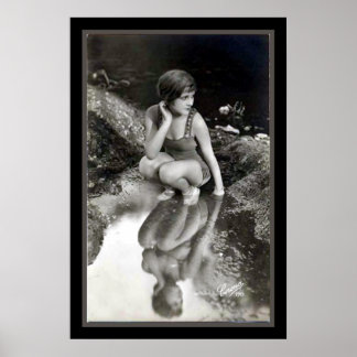 Vintage B/W Pinup Photo Print