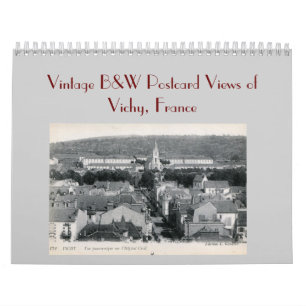 Vintage B&W Postcard Views of Vichy France Calendar