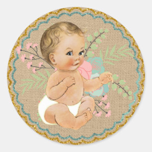 Vintage Baby and Mason Jar Sticker