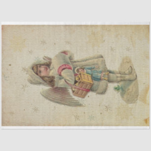 Vintage Baby Angel With Toys Tissue Paper