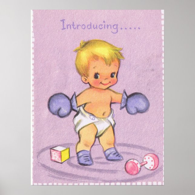 Vintage Baby Announcement Poster (Front)