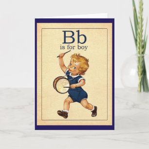 Vintage Baby Boy Greeting Card