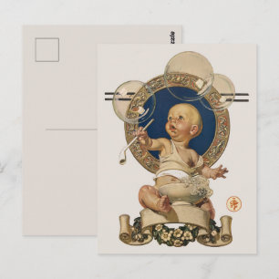 Vintage Baby Bubbles by J.C. Leyendecker Nursery Postcard