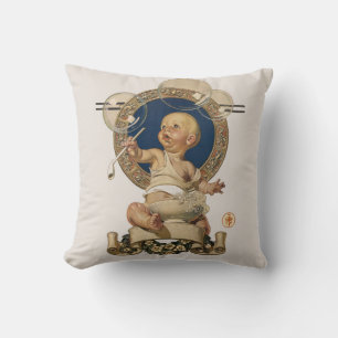 Vintage Baby Bubbles by J.C. Leyendecker Nursery Throw Pillow