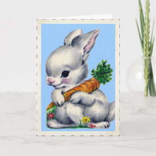Vintage Baby Bunny Valentine Holiday Card