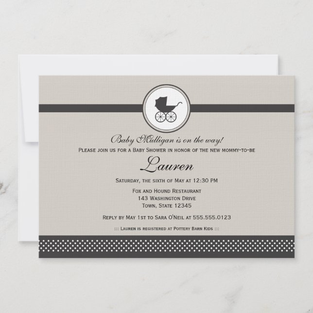 Vintage Baby Carriage Baby Shower Invitation (Front)
