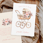 Vintage Baby Carriage Pink Floral Baby Shower Thank You Card<br><div class="desc">Vintage Baby Carriage Pink Floral Baby Shower Thank You Card. Click the personalize button to customize this design with your details.</div>