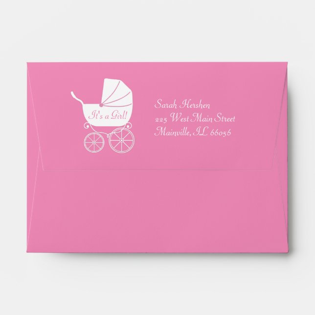 Vintage Baby Carriage Shower Beautiful Envelope (Back (Top Flap))