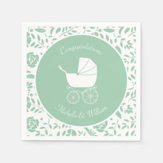 Vintage Baby Carriage Shower Beautiful Napkin