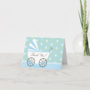 Vintage Baby Carriage Thank You Note Card