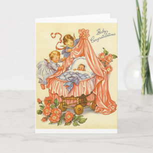 Vintage Baby Congratulations Greeting Card
