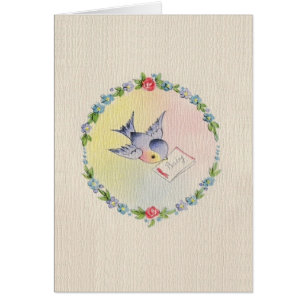 Vintage Baby Congratulations Or Announcement Card