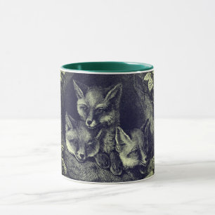 Vintage baby fox woodland mug