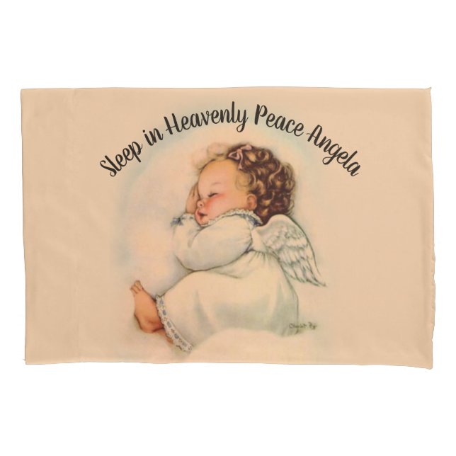 Vintage Baby Girl Angel sleeping Pillowcase (Front)