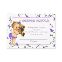 Vintage Baby Girl Baby Shower Diaper Raffle