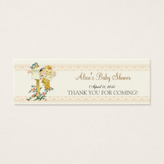 Vintage Baby Girl Mail Box Baby Shower Favour Tag