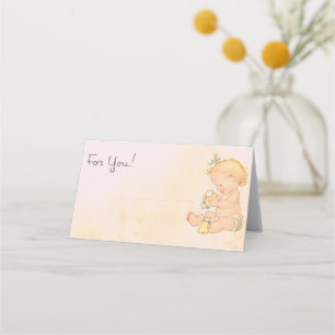 Vintage Baby Girl Place Card