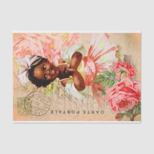 Vintage Baby Girl Postcard Decoupage Tissue Paper