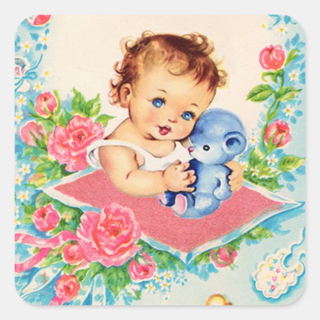 Vintage Baby Girl Stickers (Front)