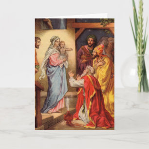 Vintage Baby Jesus and the 3 Kings Holiday Card