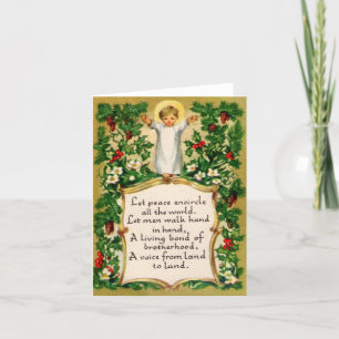 Vintage Baby Jesus Peace Christmas Card