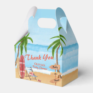 Vintage Baby On Board Surfing Baby Shower  Favor Box
