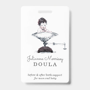 Vintage Baby On Scale Doula Badge