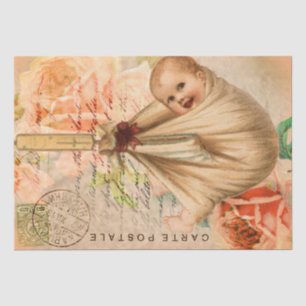 Vintage Baby Postcard Decoupage Tissue Paper