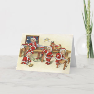 Vintage Baby Santa Illustration Holiday Card