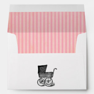 Vintage Baby Shower Envelope with Antique Carriage