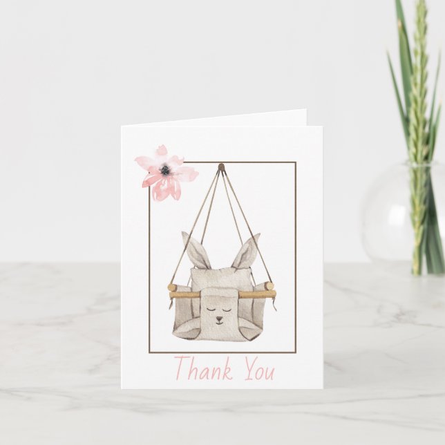 Vintage Baby Shower Folded Thank You Card (Front)