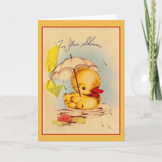 Vintage Baby Shower Greeting Card (Front)