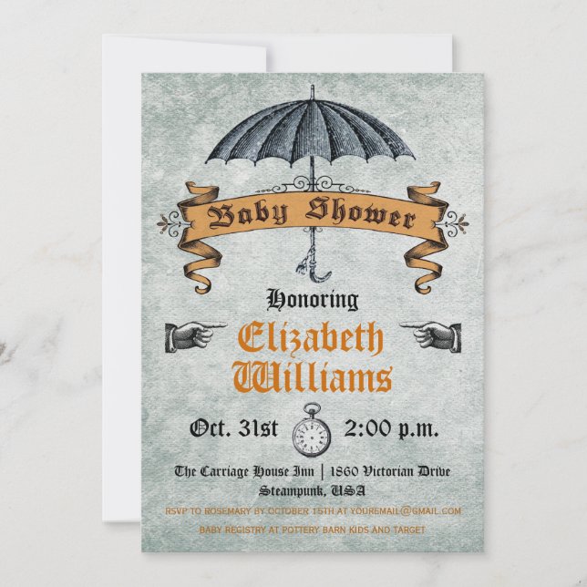 Vintage Baby Shower Invitation (Front)