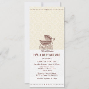 Vintage baby shower invitation